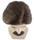 Adult Men's Brown Wig with Moustache Set | Cosplay Halloween Wig | Premium Breathable.