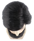 Black Wig with Full Beard Set