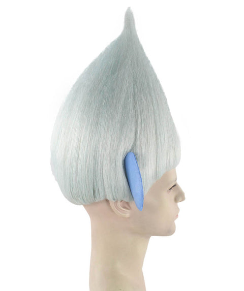 Silver Troll with Ears wig