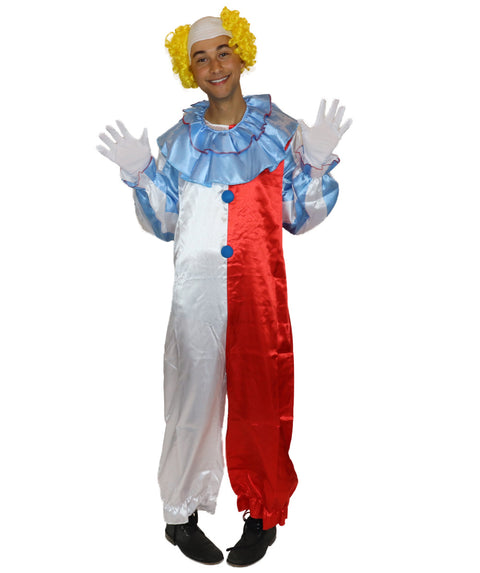 Adult Men's Blue Clown Jumpsuit Costume | Multi Color Cosplay Costume