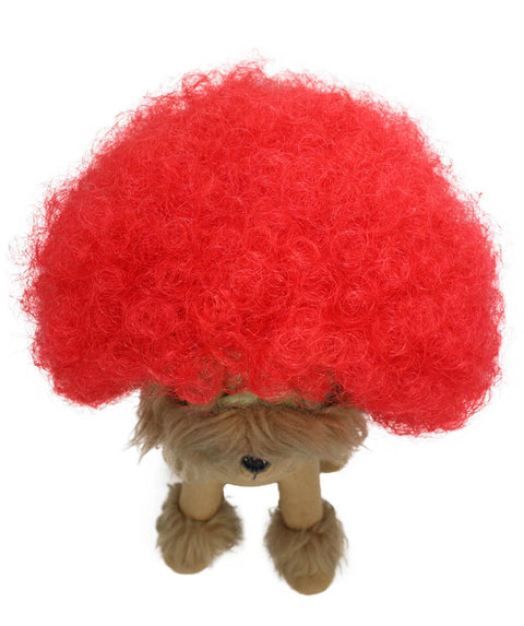 red pet afro wig