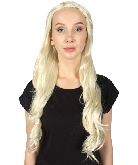 Womens Queen Wig | Blonde TV/Movie Cosplay Halloween Wig | Premium Breathable Capless Cap