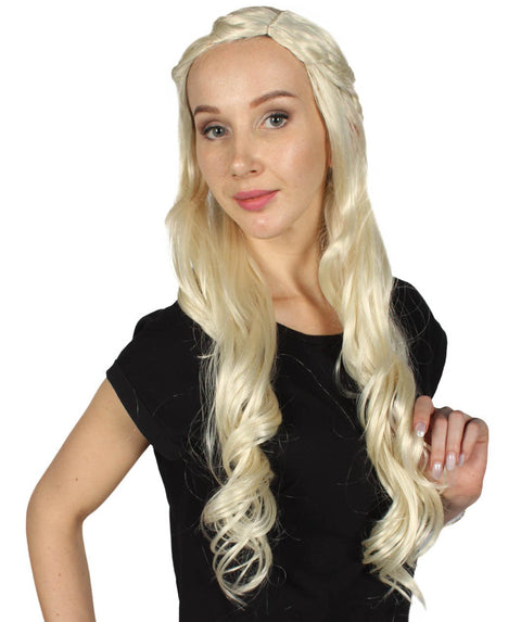 Womens Queen Wig | Blonde TV/Movie Cosplay Halloween Wig | Premium Breathable Capless Cap