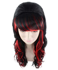 Black & Red Long Curly Cosplay Wig