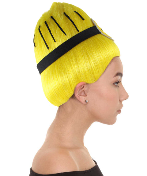 Adult Unisex Funny Movie Character Yellow Wig | Premium Breathable Capless Cap | Flame Retardant Synthetic Fiber