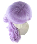 26" long wavy women purple wig from upper side