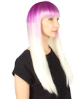 Purple and White Two-Toned Long Bob Cosplay Wig