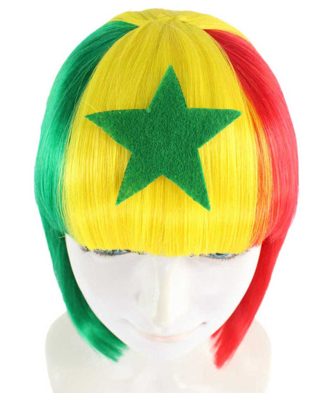Senegal Flag Party Bob Wig