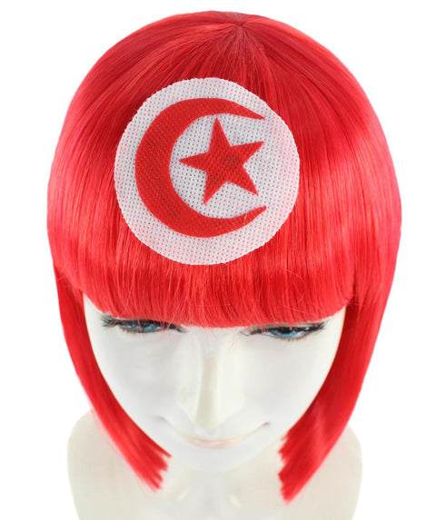 Tunisia Flag Party Bob Wig