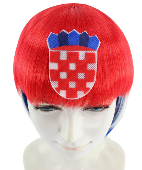 Patriotic Croatia Flag Wig