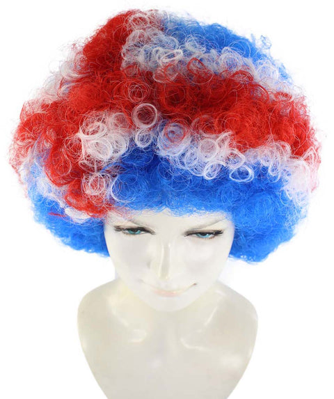 Iceland flag sport  small afro wig