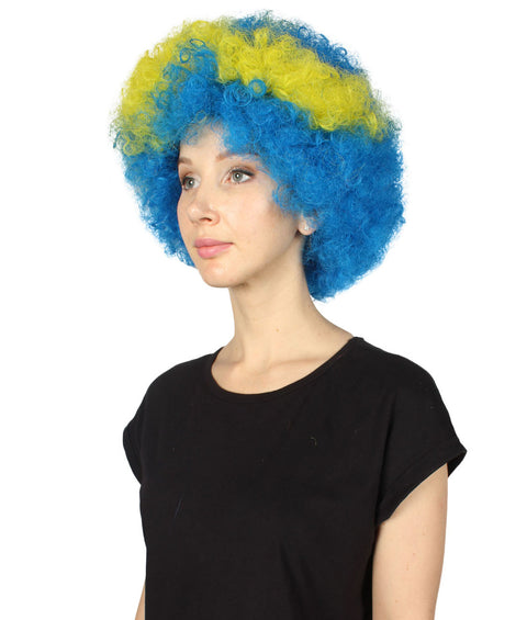 sweden flag sport afro wig