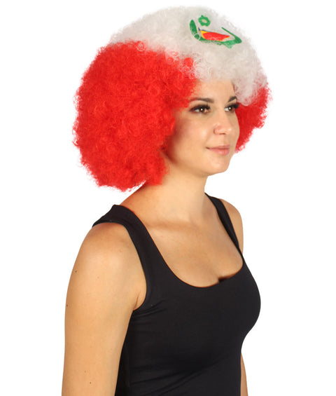 peru flag sport afro wig
