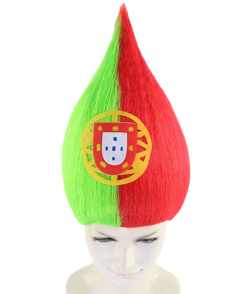 Portugal Flag Troll Wig