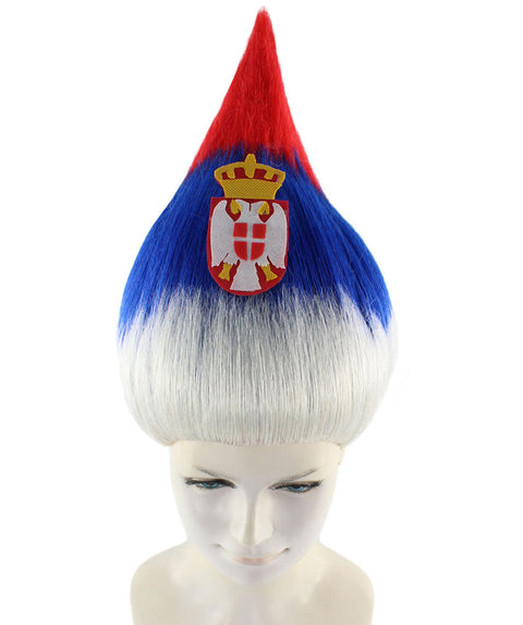 Serbia Flag Troll Wig