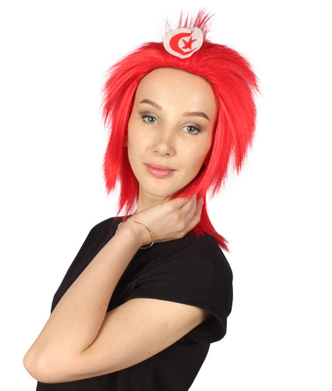 Tunisia Flag Mullet Wig