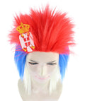 Serbia Flag Mullet Wig