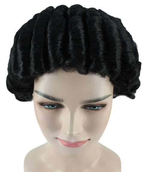 Black Colonial Lady Black Short Curly Historical Wig