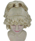 18th Century Colonial Lady Curly Blonde Historical Wig