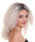 Women's Zombie Grey Scary Wig  | Ombre Curly  Hair | Premium Breathable Capless Cap