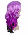 Adult Women's Purple Gradient Color Curly Medium Length Trendy Wig