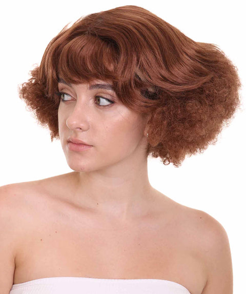 1920's Hollywood Starlet Womens Wig | Brown Vintage Wig | Premium Breathable Capless Cap