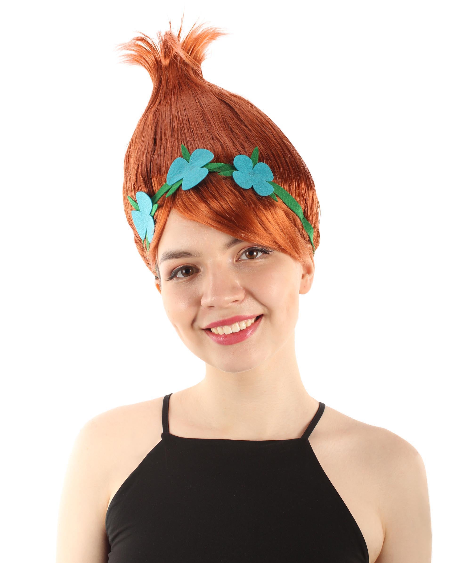 Women's Princess Poppy Trolls Costume for Adult – Blue Felt A-Line Women's Princess Poppy Trolls Costume for Adult – Blue Felt A-Line