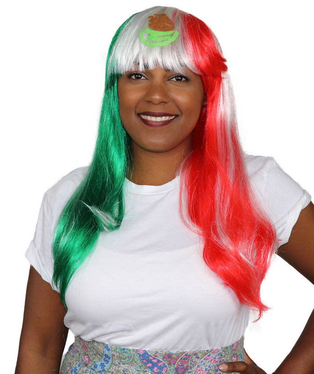 Green white 2024 red wig