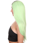 Celebrity Womens Wig | Ombre Green Long Wig | Premium Breathable Capless Cap