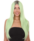 Celebrity Womens Wig | Ombre Green Long Wig | Premium Breathable Capless Cap