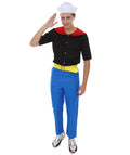 Adult Men's Sailor Man Captain 4 piece Costume | Black and Blue Cosplay Costume