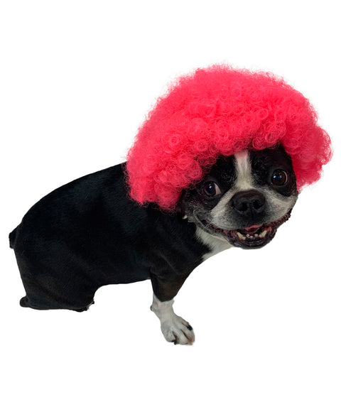 pink pet afro wig