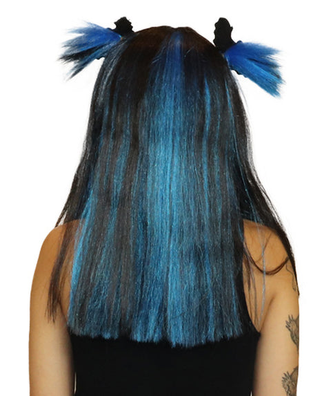 Bat Black and Blue Wig