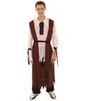 Adult Men's Pirate Captain Assymetrical layered Costume |  Multi Color Halloween Costume