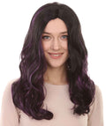 Superhero Womens Wig | Black Purple Sexy Cosplay Party Wig | Premium Breathable Capless Cap