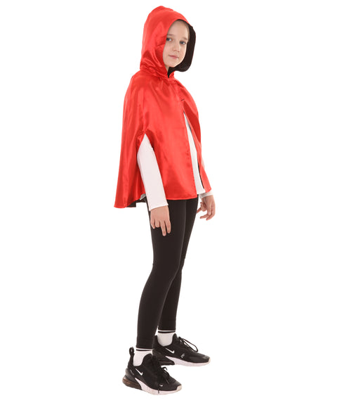 Child's Reversible hooded Short Cape costume | Multiple Color Option Halloween Costumes