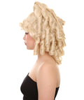 18th Century Colonial Lady Curly Blonde Historical Wig