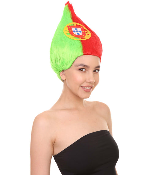 Portugal Flag Troll Wig