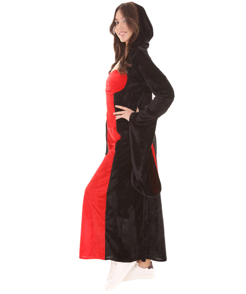 Adult Women's Temptress Vampire Costume | Black & Red Halloween Costume