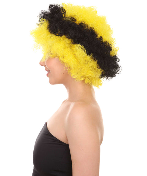 Bee Unisex Wig | Jumbo Super Size Afro Yellow Black Cosplay Halloween Wig | Premium Breathable Capless Cap