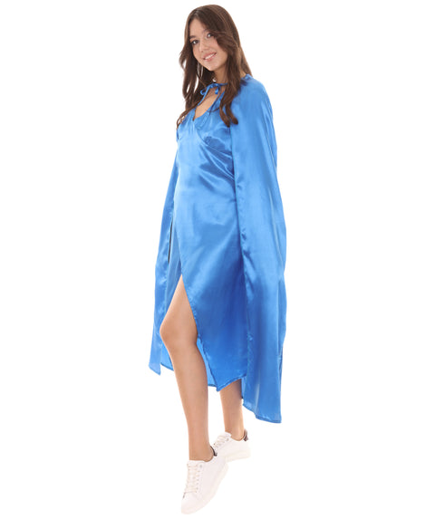 Dragon Queen Blue Dress with Cloak Costume