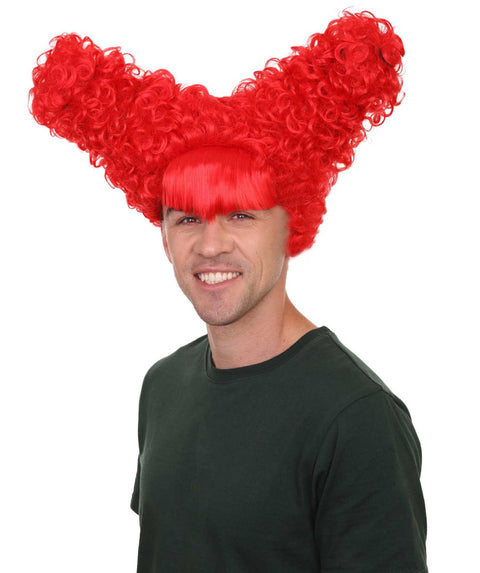 Drama Queen Red Mens Wig | Red Cosplay Halloween Wig | Premium Breathable Capless Cap