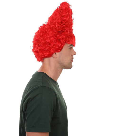 Drama Queen Red Mens Wig | Red Cosplay Halloween Wig | Premium Breathable Capless Cap