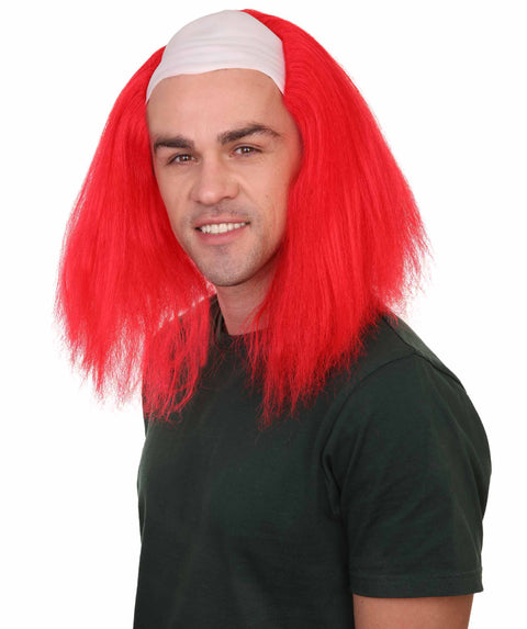 Scary Bald Red Men's Clown Wig