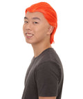 All Back Orange Mens Wig | Cosplay Halloween Wig | Premium Breathable Capless Cap
