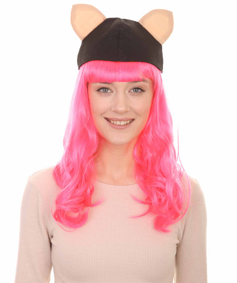 Wolf with Hat Pink Wigs