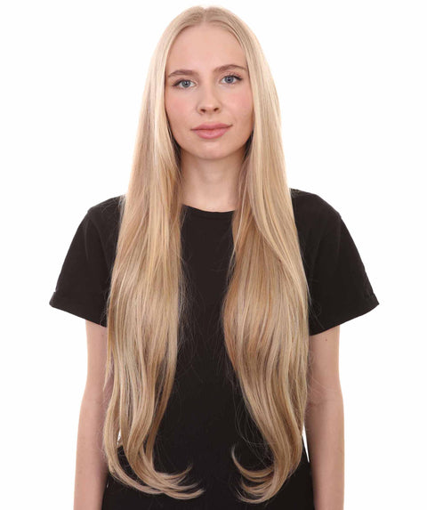 Adult Women's Straight Blonde High Heat Clip-In Synthetic Extension (24 in) ST-006…