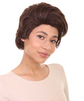 Womens Short Adult Wig , Brown Vintage Wigs , Premium Breathable Capless Cap