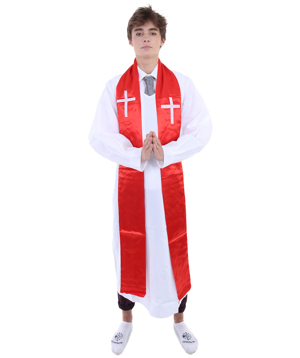 Traditional Catholic Cardinal Red Robe Adult Costume, Buy / Small - Medium