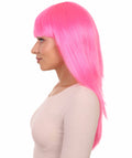 Classic Beauty Long Neon Pink Wig